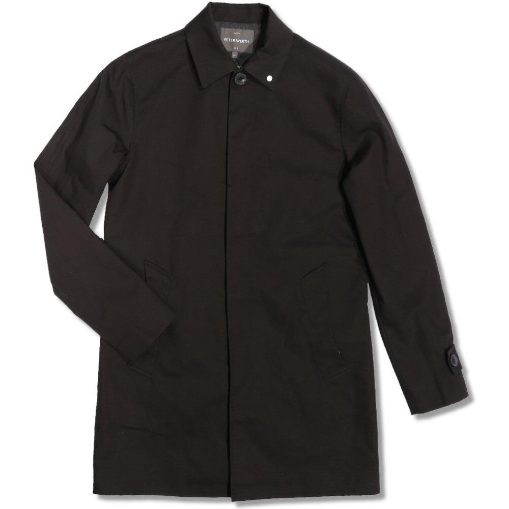 Peter Werth Mod Retro 60's Dogtooth Lined Raincoat Black Adaptor Clothing